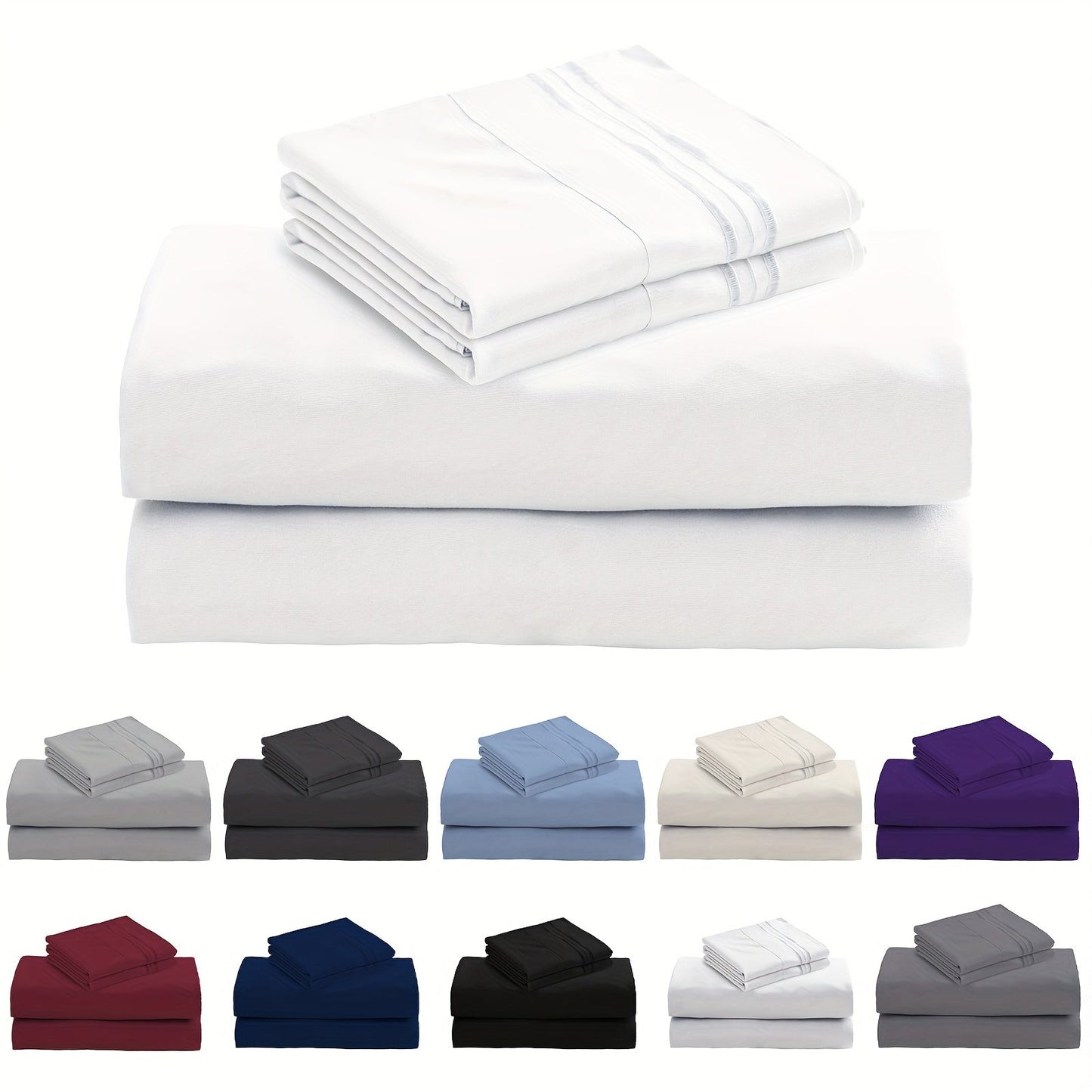 3/4-Teil 15" Tiefe Tasche Bettwäsche Set – Superweiche Mikrofaser-Bettlaken, kühlend und atmungsaktiv, luxuriöse Hotel-Spannbetttücher (enthält 1 Bettlaken, 1 Spannbettlaken und 1/2 Kissenbezüge)