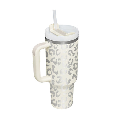 Isolierender Becher mit Griff und Strohhalm | 40 oz
