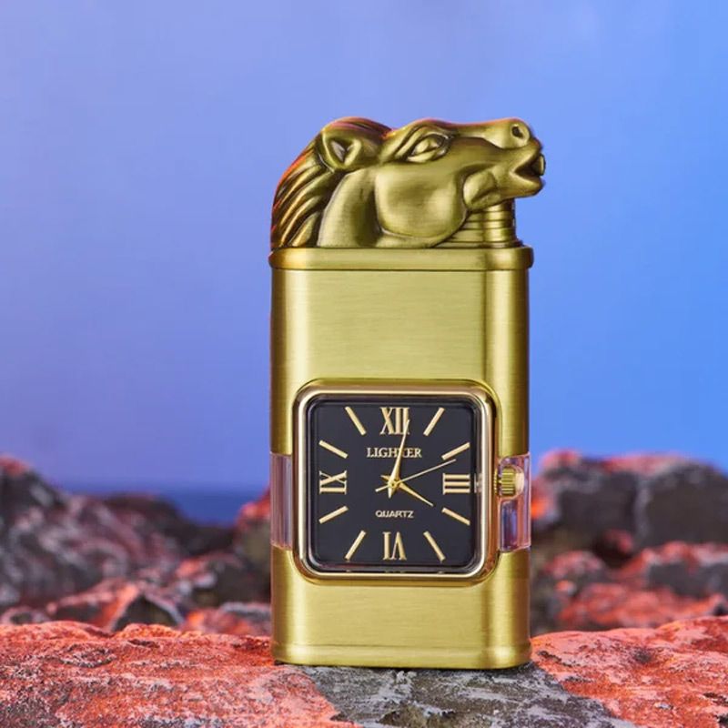 Frendorf | Windproof Feuerzeug Vintage Uhr Lünette Jet Flamme Fackel