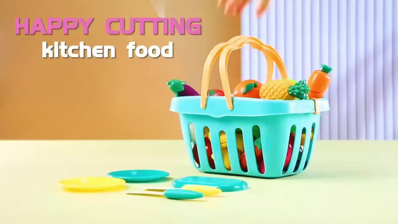 Frendorf | Bildungs-Schneideset mit Lebensmitteln, Obst und Gemüse – Perfekt für frühkindliches Lernen und Rollenspiel