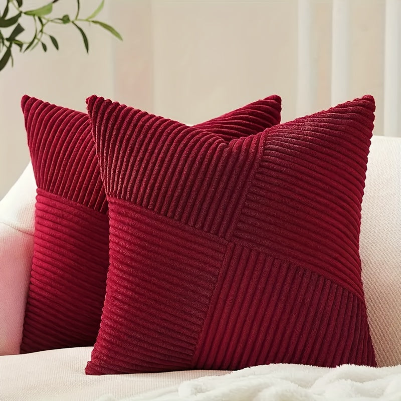 Frendorf | 2-teilige Bohemian Stil Corduroy Kissenbezüge – Weich und stilvoll für Sofa und Bett