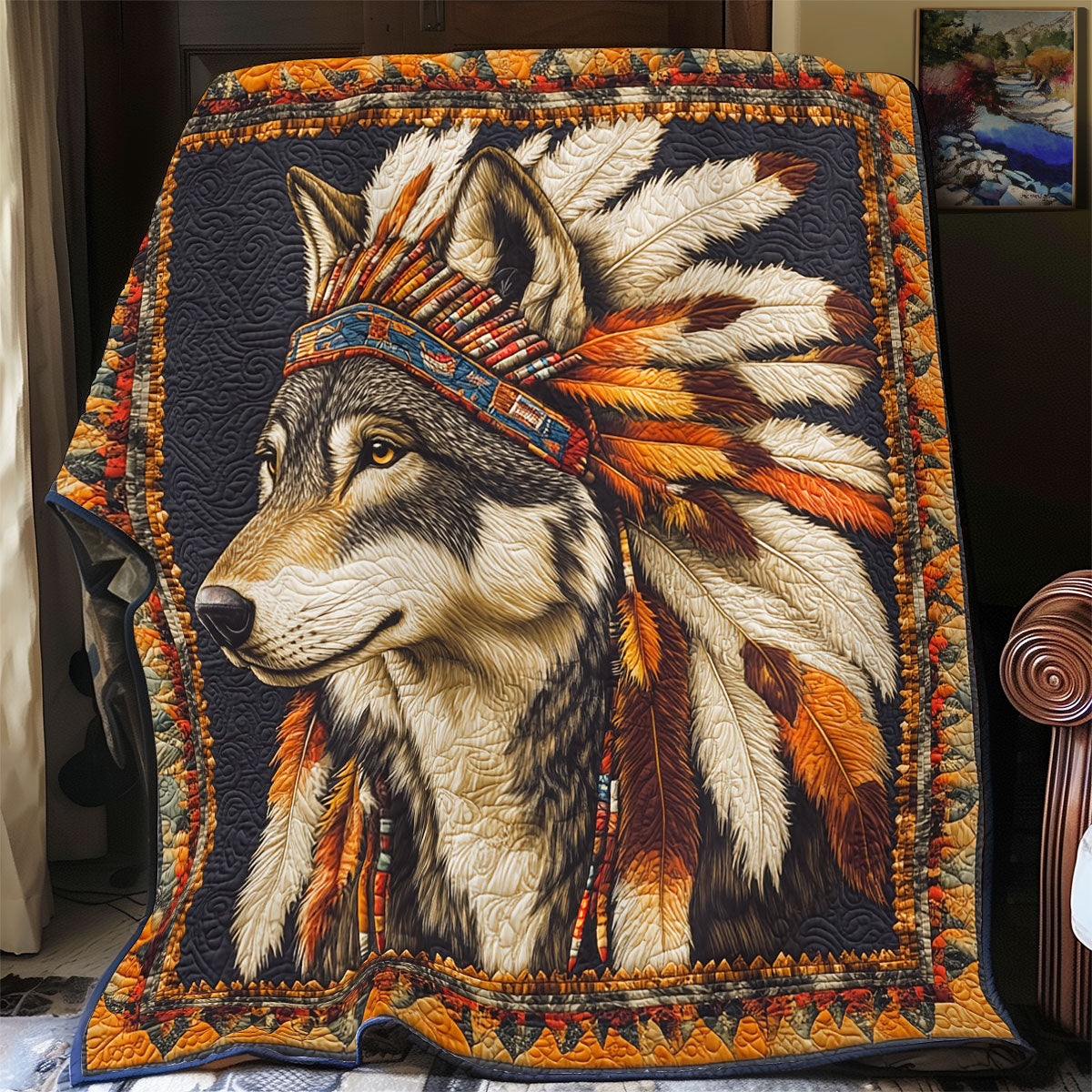 Wolf Native American Quilt