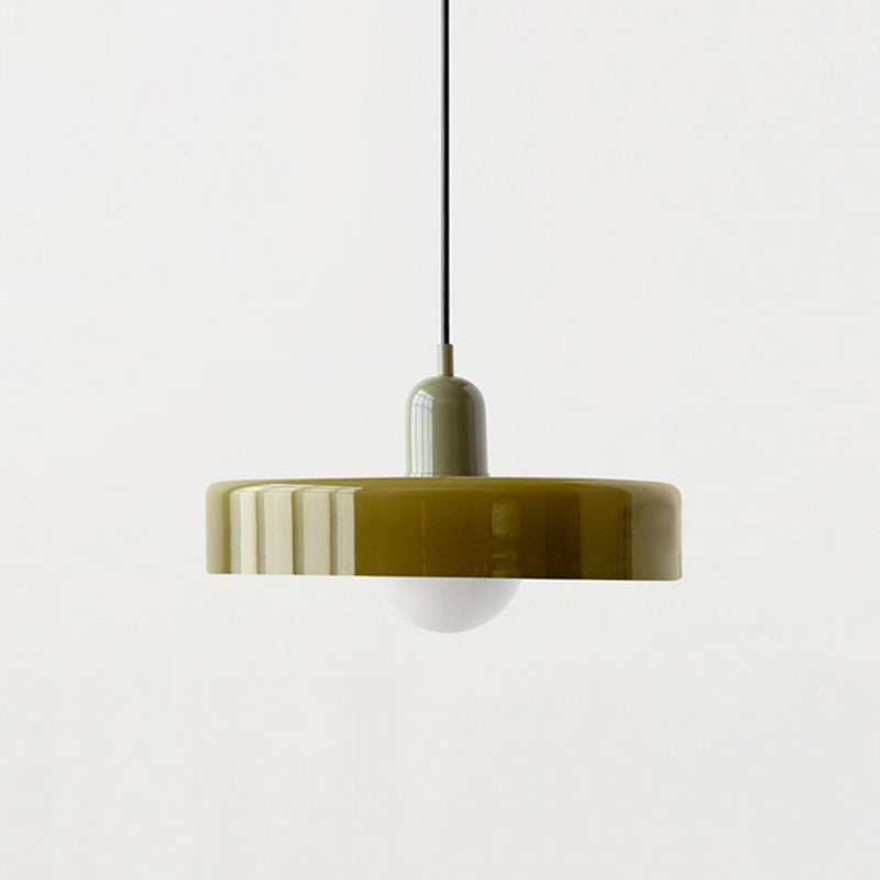 Frendorf |  Pendelleuchte aus farbigem Glas | Elegante Hängeleuchte im Bauhaus-Stil | Designlampe für Wohnzimmer & Esszimmer