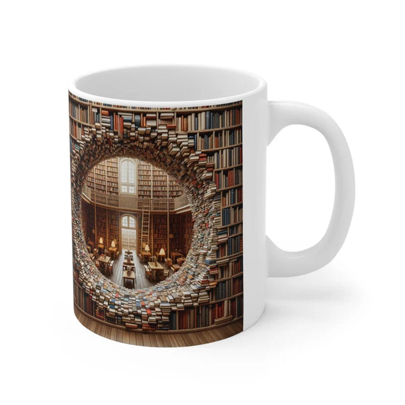 Frendorf | 3D Bücherregale Bibliothek Buchliebhaber Keramiktasse