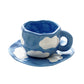 Frendorf | Handbemalte kreative Kaffeetasse, Keramiktasse und Unterteller-Set