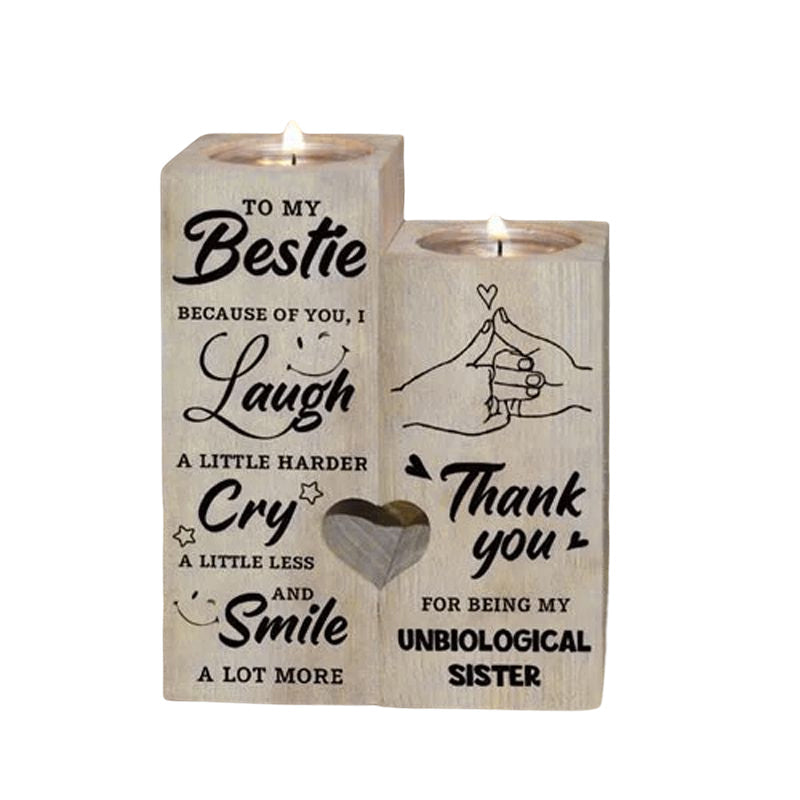 Frendorf | Smile A Lot More - Holzkerzenhalter mit Kerze Geschenk für Ihre Lieben