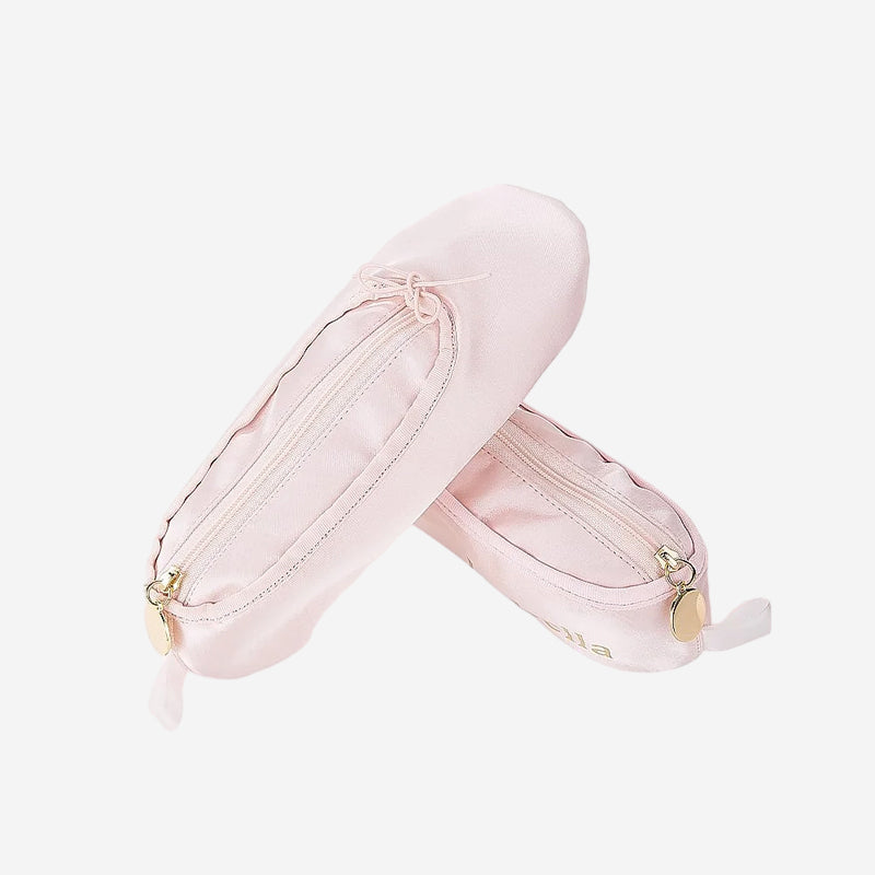 Frendorf | Personalisierte pinke Ballettschuh-Stil Make-up-Tasche