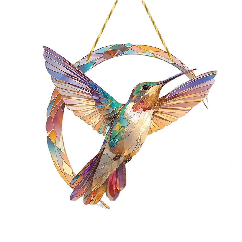 Frendorf | HummiGlow Lebendiger Kolibri Sonnenfänger – Strahlende Fensterdekoration