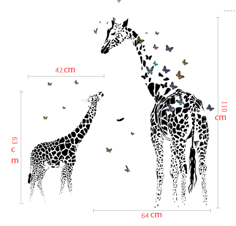 Frendorf | Cartoon Wandtattoos Nordisch Süße Giraffen