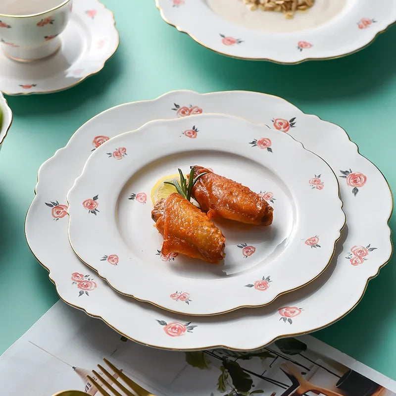 Kawaii Scoop Platte Keramik Schüssel Salat Löffel Steak Teller Geschirr