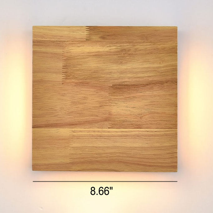 Frendorf | WabiLight Japanische Wabi-Sabi Holz-LED Wandlampe | Rechteckig oder Quadratisch | Warmes Ambiente