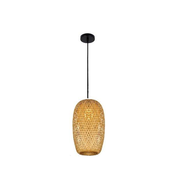 Hängende Deckenlampe aus Bambus A │ Handgefertigte Beleuchtung aus Holz und Ratten für die Inneneinrichtung