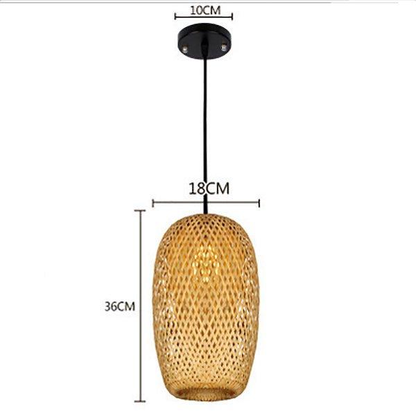 Hängende Deckenlampe aus Bambus A │ Handgefertigte Beleuchtung aus Holz und Ratten für die Inneneinrichtung