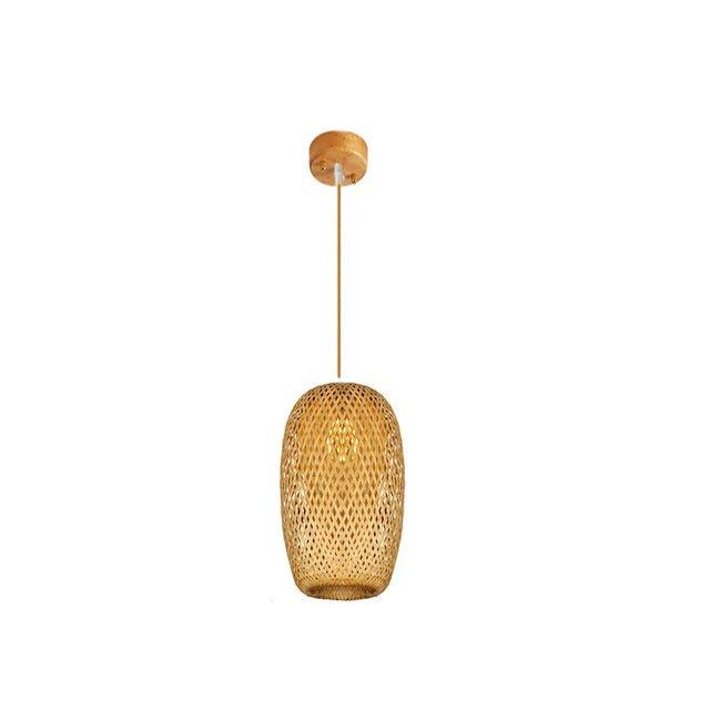 Hängende Deckenlampe aus Bambus A │ Handgefertigte Beleuchtung aus Holz und Ratten für die Inneneinrichtung
