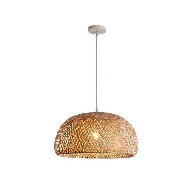 Hängende Deckenlampe aus Bambus C │ Handgefertigte Beleuchtung aus Holz und Ratten für die Inneneinrichtung