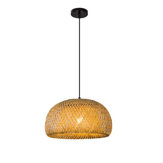 Hängende Deckenlampe aus Bambus C │ Handgefertigte Beleuchtung aus Holz und Ratten für die Inneneinrichtung