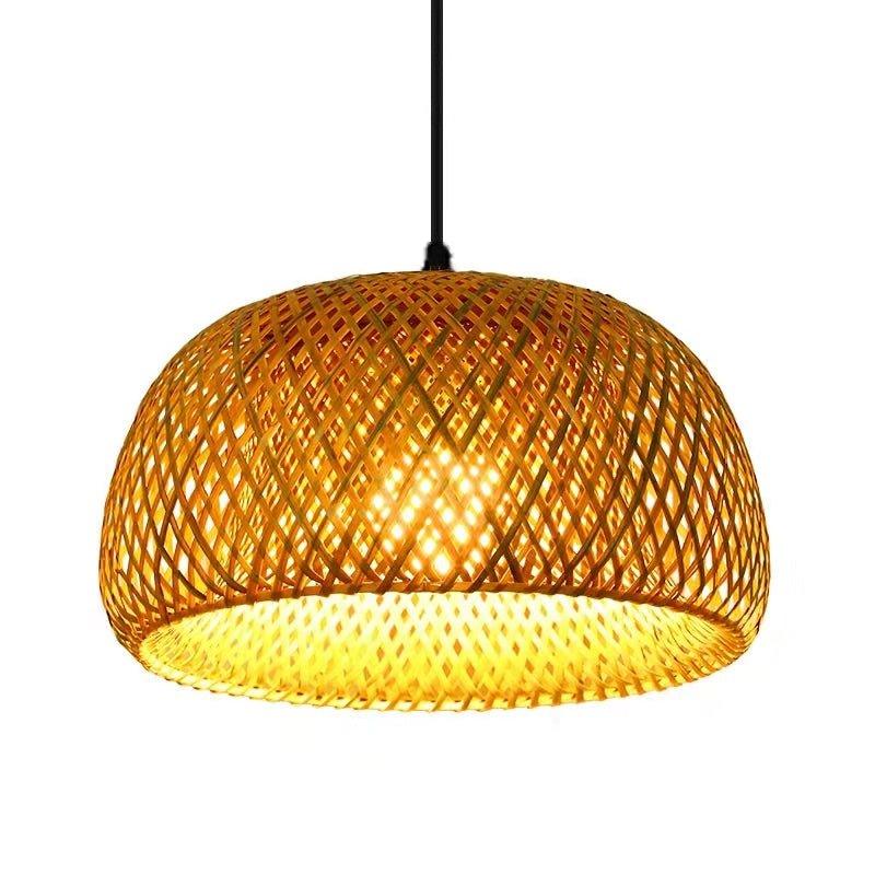 Hängende Deckenlampe aus Bambus C │ Handgefertigte Beleuchtung aus Holz und Ratten für die Inneneinrichtung