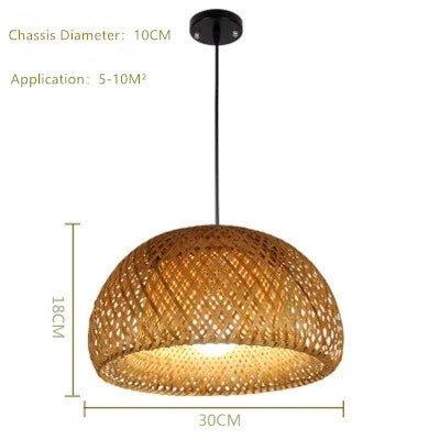 Hängende Deckenlampe aus Bambus C │ Handgefertigte Beleuchtung aus Holz und Ratten für die Inneneinrichtung