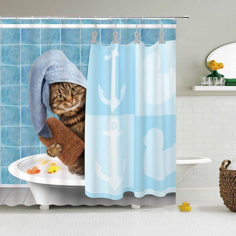 Tier-Serie Badezimmer Duschvorhang - Wasserfestes Polyester mit Schimmelschutz