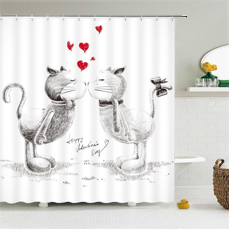 Tier-Serie Badezimmer Duschvorhang - Wasserfestes Polyester mit Schimmelschutz
