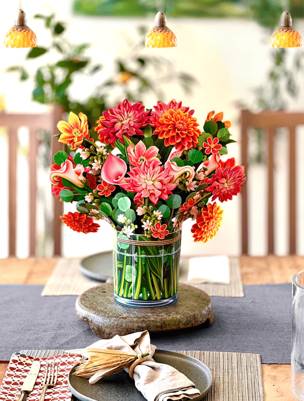 Kunstoff Pop-up Blume | Inkl. Gratis Geschenkkarten - Faire