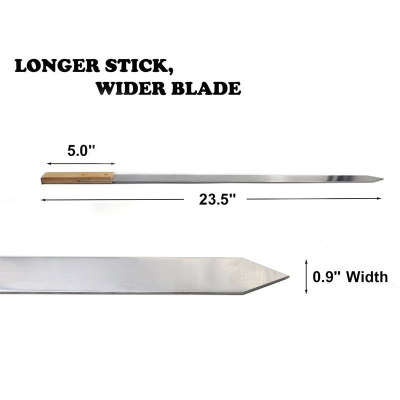 Frendorf | BBQ-Spieße Grillgabeln Langstielige Flach BBQ Zubehör Werkzeug