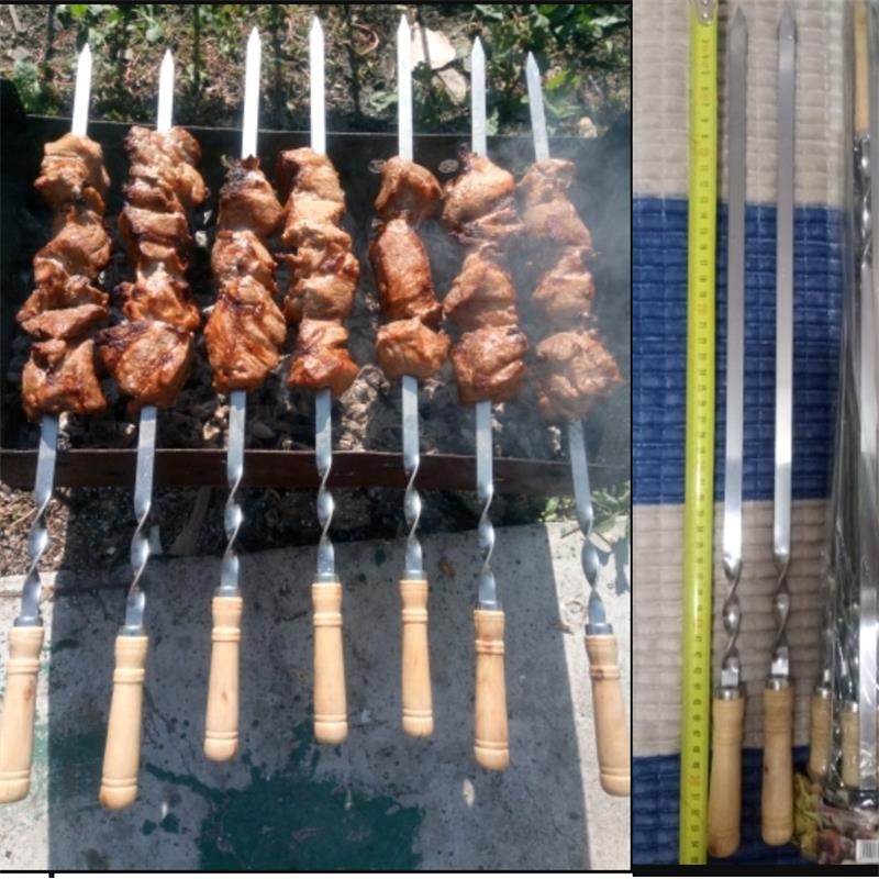 Frendorf | BBQ Spieße Lange Griff Kebab Grillspieß Holz BBQ Gabel