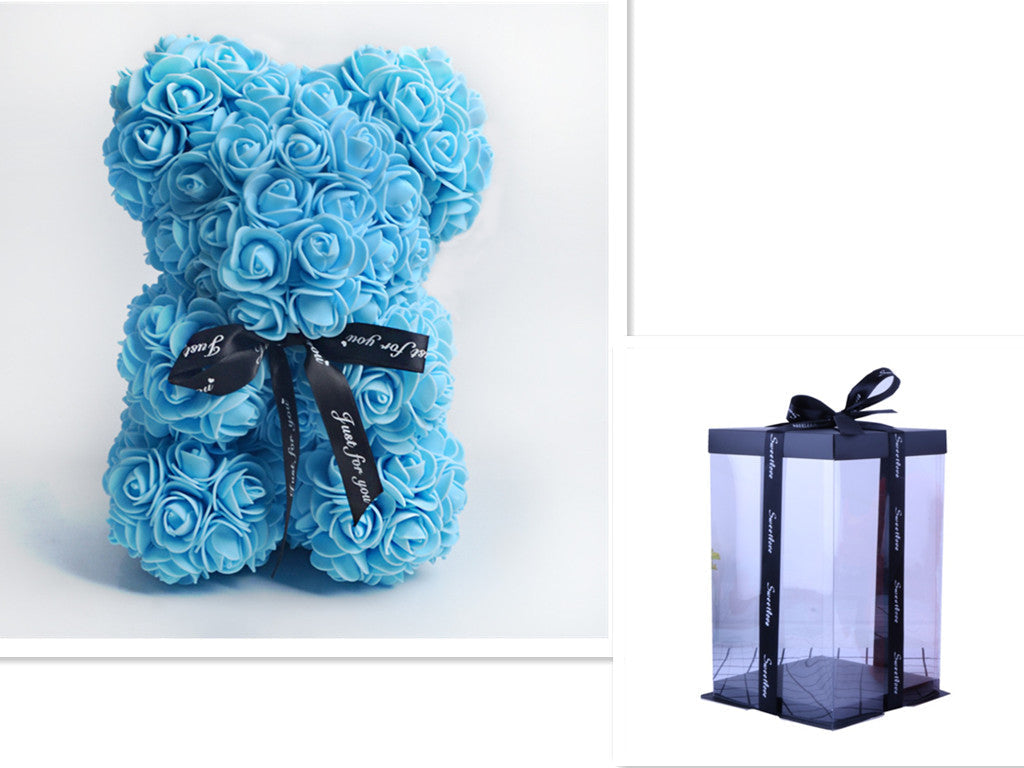 Frendorf | Valentinstag Geschenk Rose Bär Ewige Blume Rose Teddybär PE Schaum Bär 25cm Valentinstag