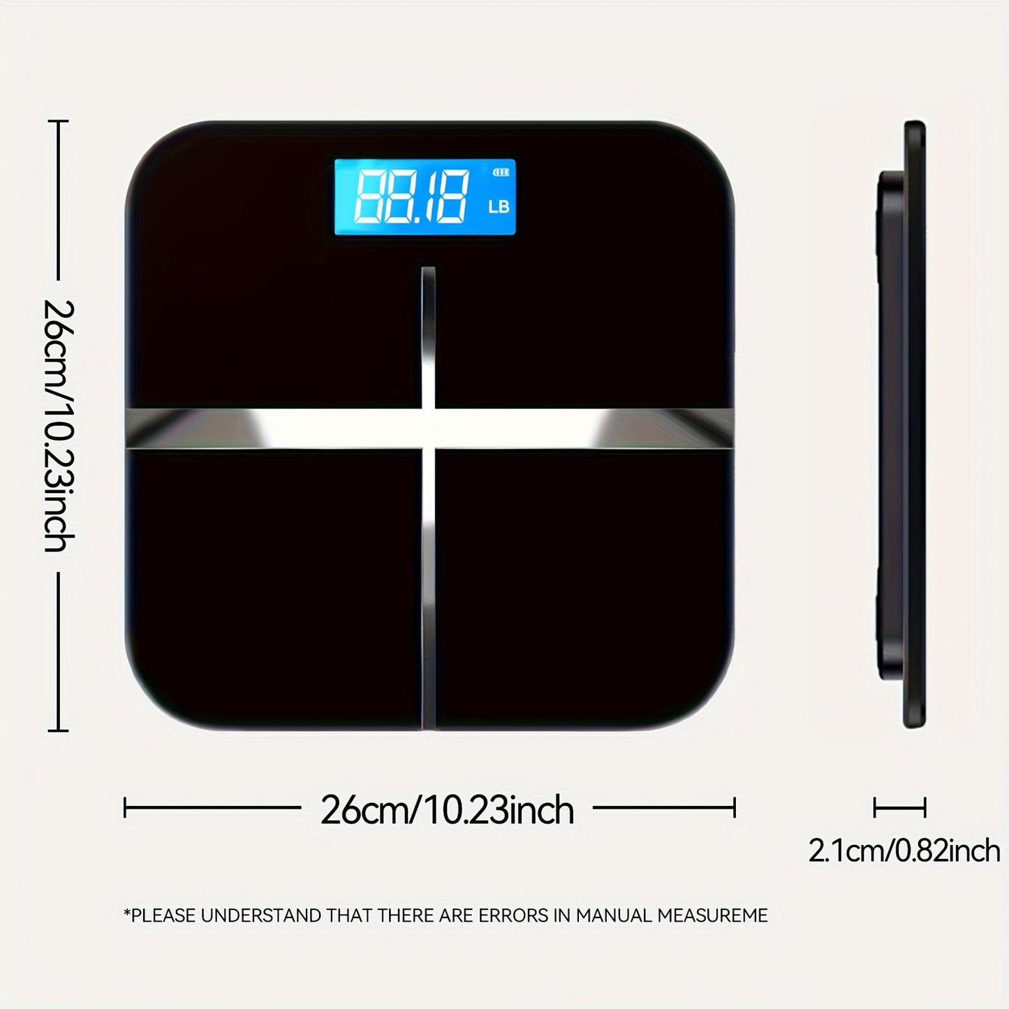 Badezimmer Digitale Personenwaage – Extra Breite Plattform, Hohe Kapazität 390 lbs, Genau und Sicher mit Großen Zahlen, Einfach Ablesbares Beleuchtet LCD-Display
