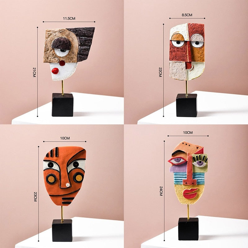 Abstract Pop Art Gesicht Home Skulptur