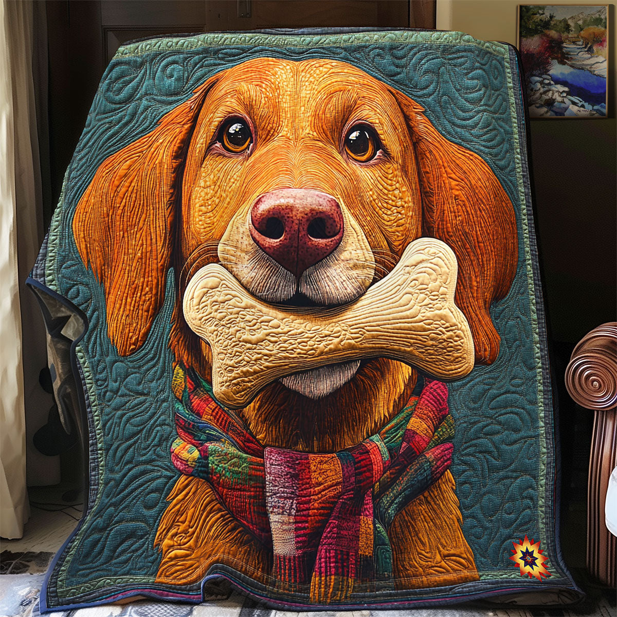 Bone Scrunched Dog Quilt