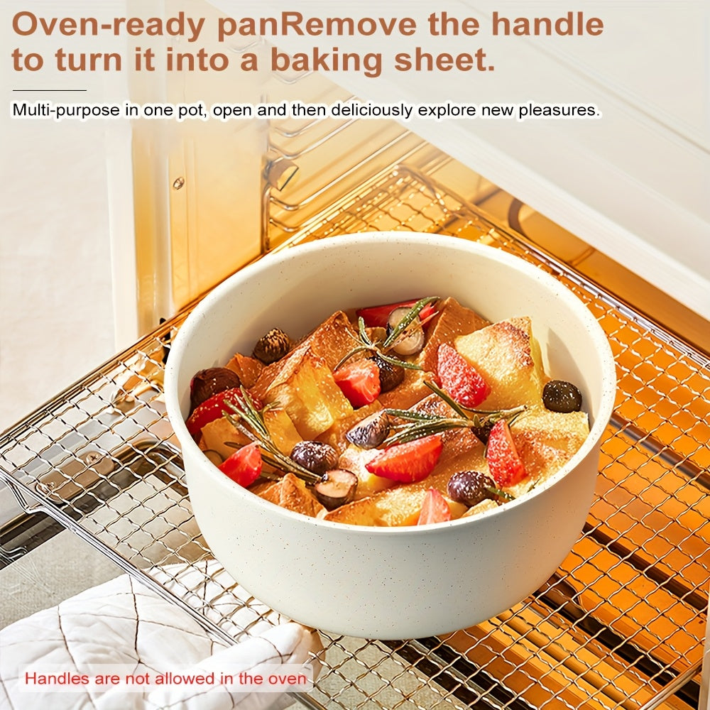 Frendorf | 17-teiliges Keramik-Kochgeschirr-Set – Inklusive abnehmbarer Griffe und tiefem Bratpfanne