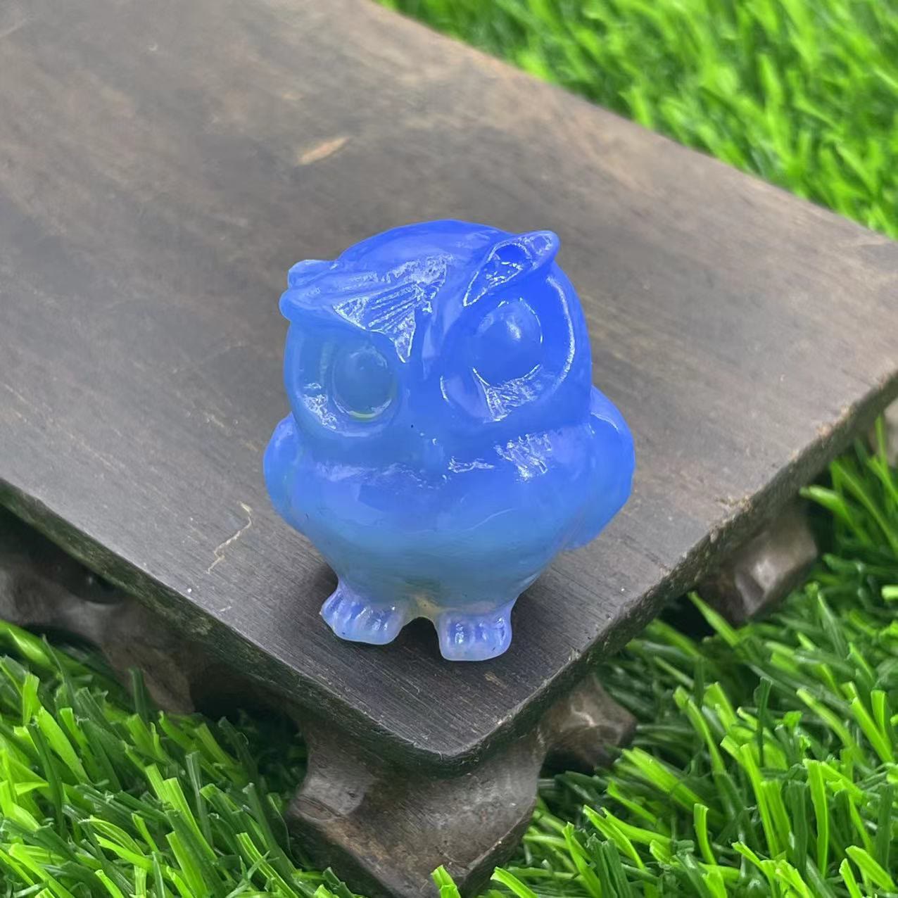 Frendorf 3.5cm natürliche Kristall Eule Ornament Edelstein Dekoration