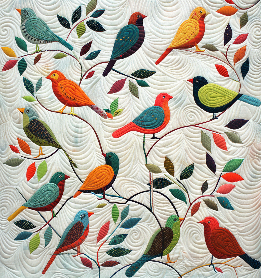 Vögel Quilt