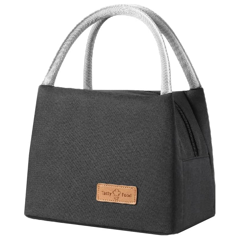 Frendorf | Bento-Tasche groß verdickte Studenten-Lunch-Tasche Oxford-Stoff ein Schulter Outdoor-Picknick-Thermoschutz-Tasche Schwarz