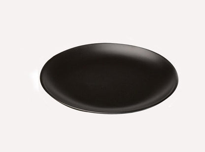 Frendorf | Schwarzes Melamin Rundtablett Essgeschirr Lebensmittel Steak Dinner Teller