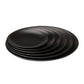 Frendorf | Schwarzes Melamin Rundtablett Essgeschirr Lebensmittel Steak Dinner Teller