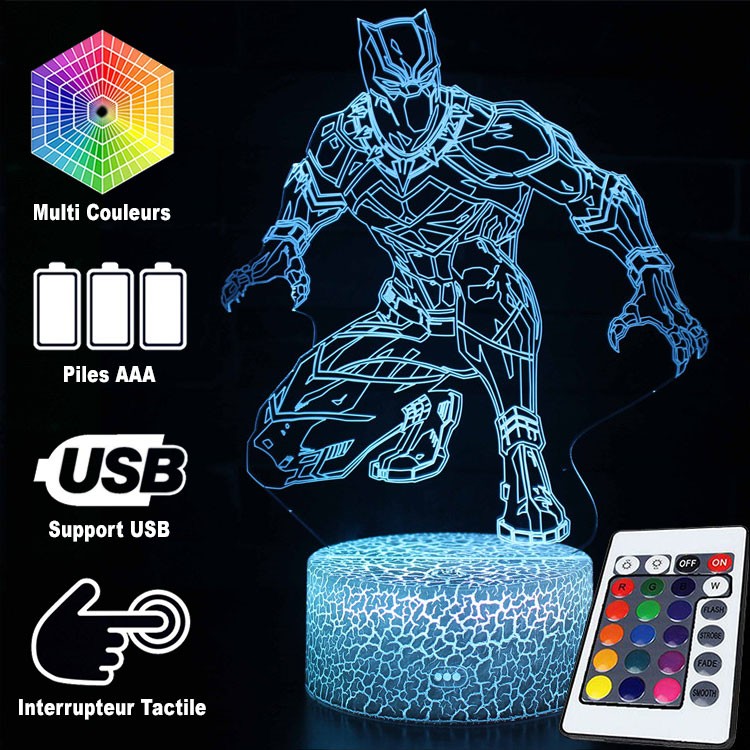 3D Lampe Marvel Black Panther Furtif
