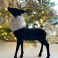 Schwarze Velvet Majestätische Hirschfigur, Weihnachtsdekoration