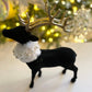 Schwarze Velvet Majestätische Hirschfigur, Weihnachtsdekoration