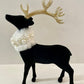 Schwarze Velvet Majestätische Hirschfigur, Weihnachtsdekoration