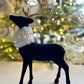 Schwarze Velvet Majestätische Hirschfigur, Weihnachtsdekoration