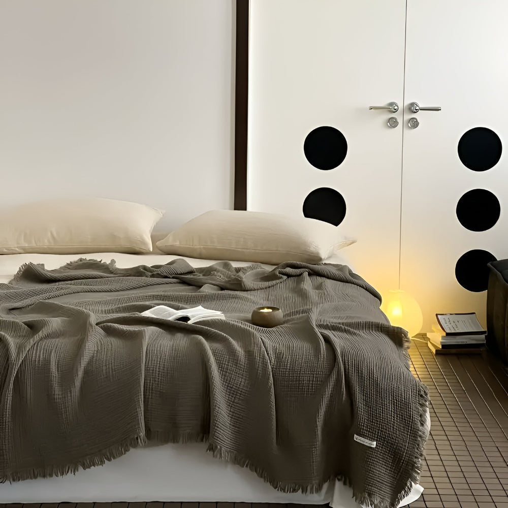 Frendorf | Baumwolle Crinkle Quast Decke