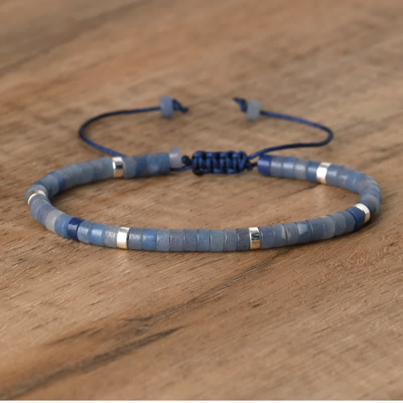 Frendorf | Geflochtenes Armband mit 2,4 mm Naturstein-Rollern – Seraphina