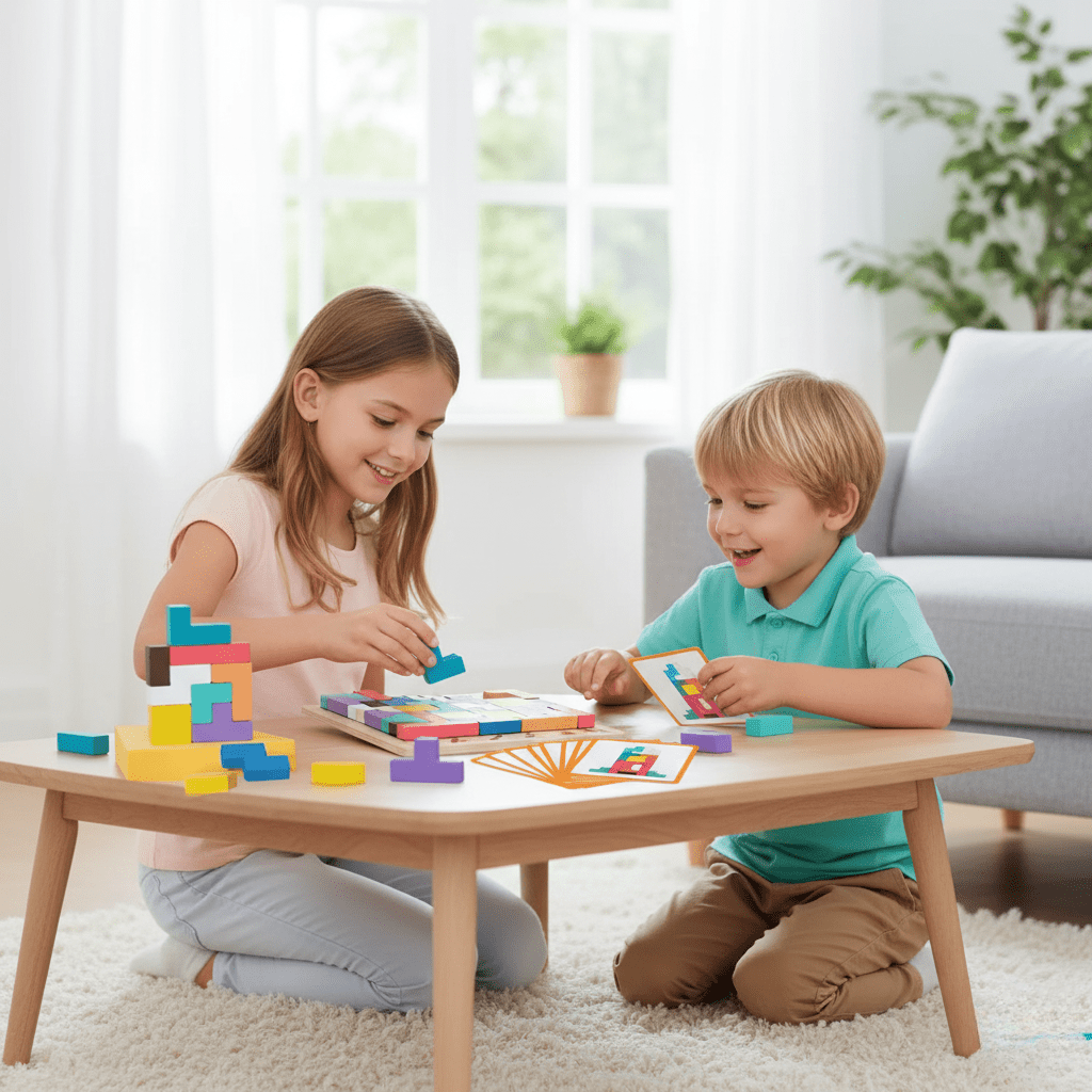 Frendorf | BLOCKWISE – Montessori Holz Tetris Stapelspielzeug zum Lernen und Spielen