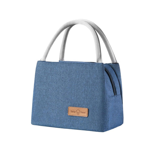 Frendorf | Bento-Tasche groß verstärkt Studierenden Lunch-Tasche Oxford-Stoff ein Schulter Outdoor Picknick Wärmedämmung Tasche Blau