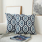 Blaue bestickte Ornamente Kissenbezug