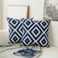 Blaue bestickte Ornamente Kissenbezug