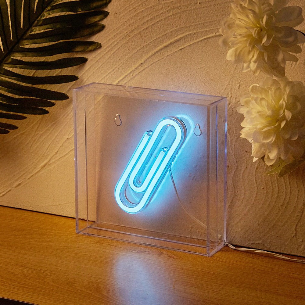 Papierclip-LED-Box-Neonschild