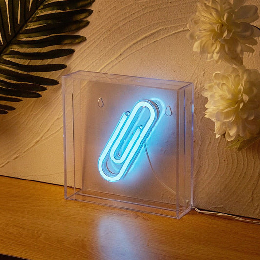 Papierclip-LED-Box-Neonschild